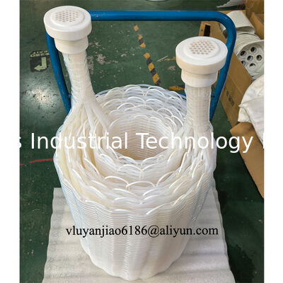 Trocadores de calor cilíndricos de imersão em tubo de fluoroplástico PTFE para líquidos químicos